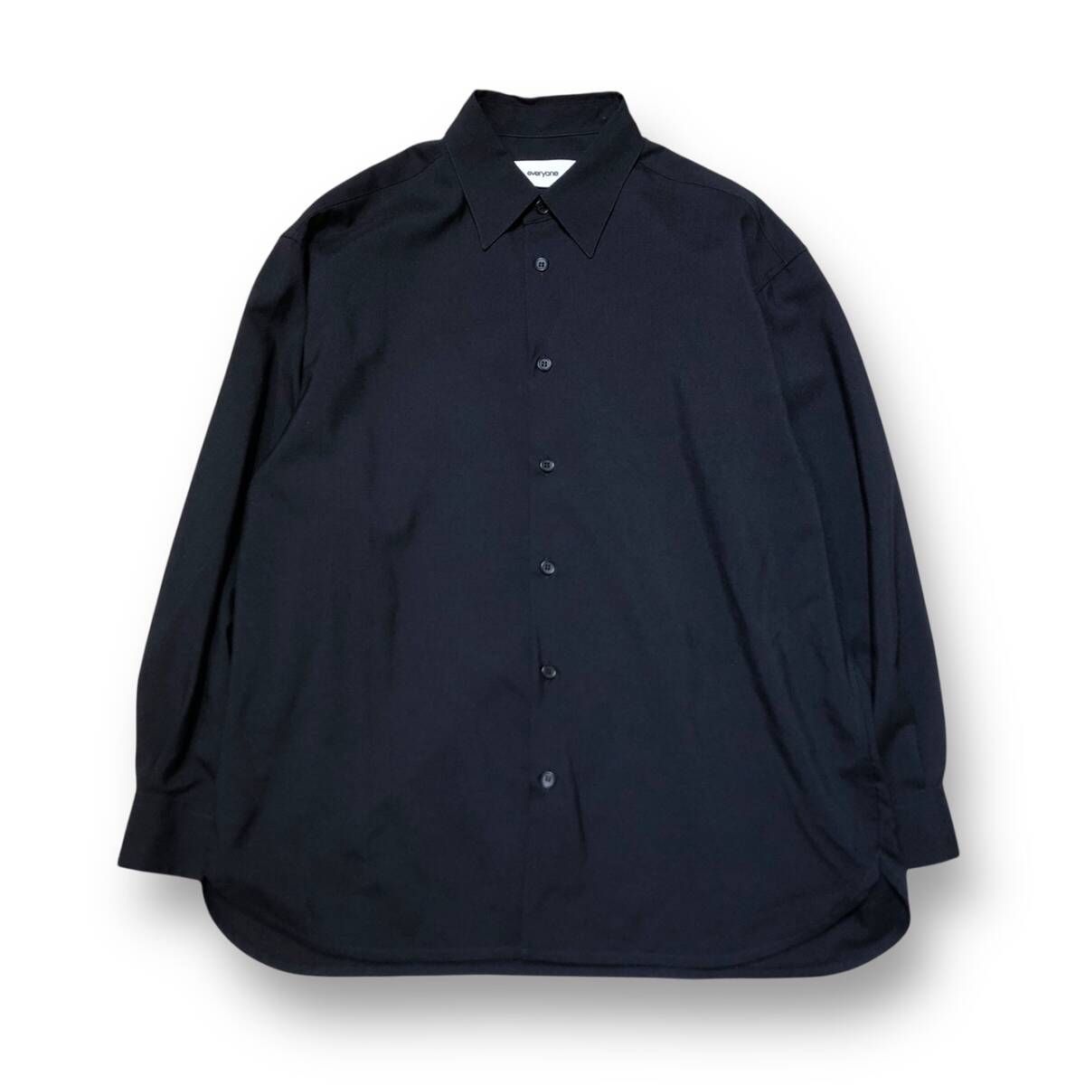 Everyone WOOL SHIRT 長袖シャツ ブラック M エブリワン ウールシャツ
