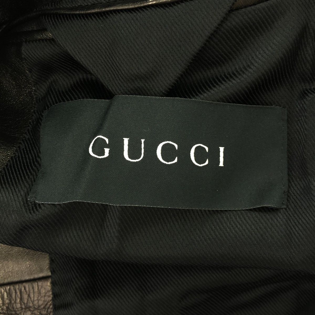 GUCCI レザーチェスターコート GUCCI グッチ レザーチェスターコート ブラック 44 - メルカリ