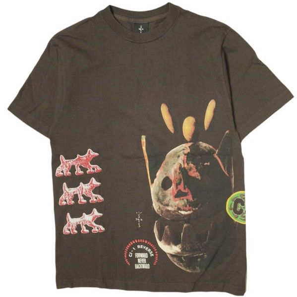 Travis Scott トラヴィス・スコット CACTUS JACK NEVER BACKWARD TEE カクタスジャック  ネバーバックワードTシャツ M Dark Brown 半袖 トップス g11954