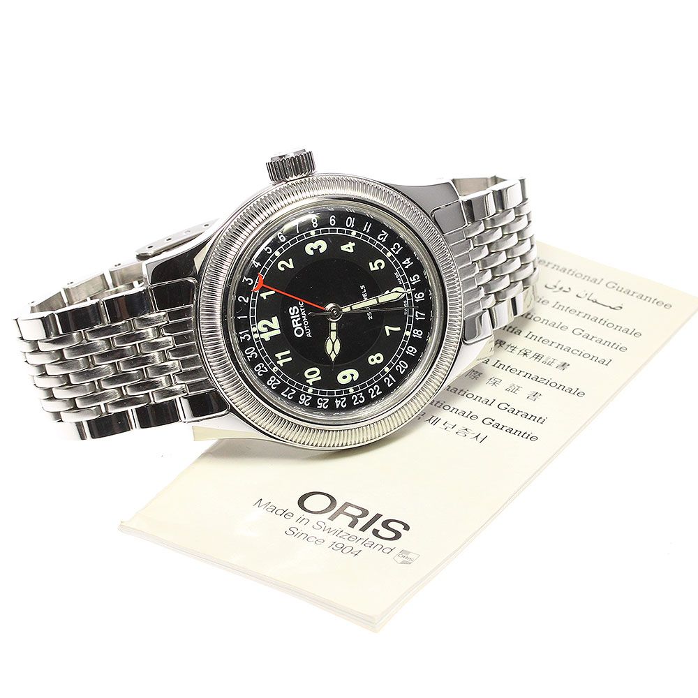 オリス ORIS 7503 ポインターデイト ビッククラウン 自動巻き メンズ  