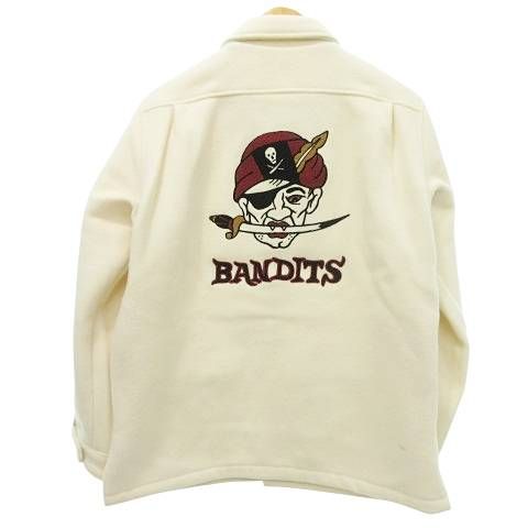 ウィアード WEIRDO BANDITS JACKET ウール.ジャケット ロゴ刺繍 ブルゾン M アイボリー