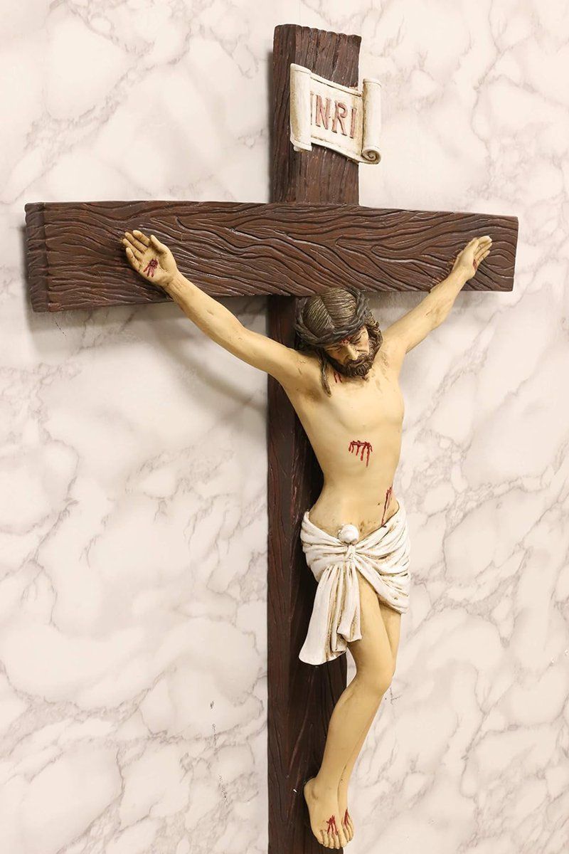 十字架の上のイエス・キリスト彫像高さ 約33cmカトリック教会