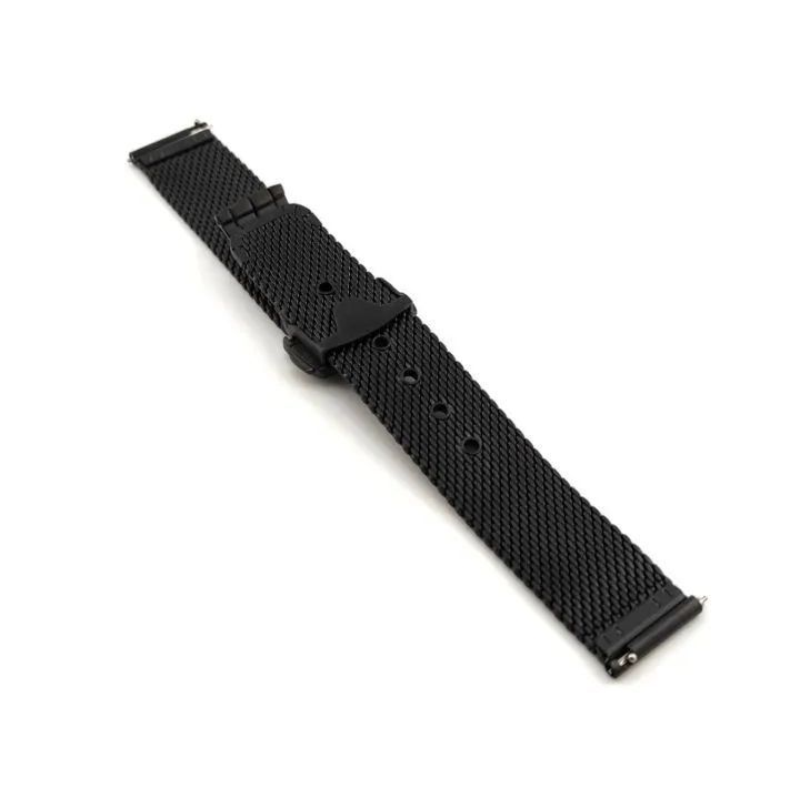 20mm メッシュ ブレスレット ブラック クイックバネ棒 社外品
