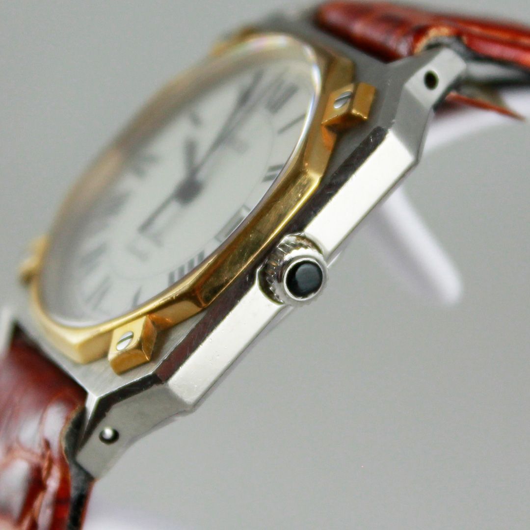 SA038 GUCCI グッチ Flatline オクタゴン 希少 OH済み レア クオーツ