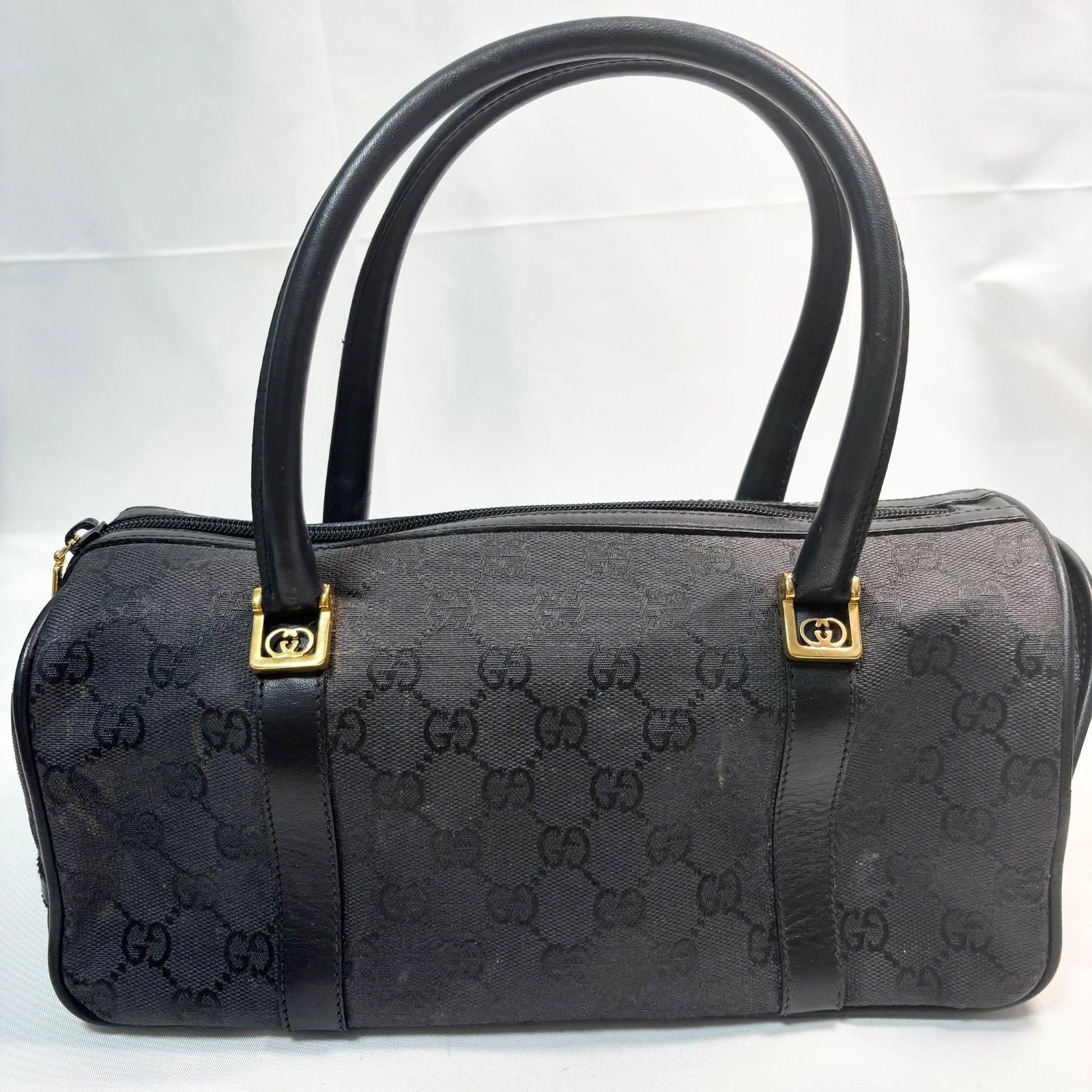 GUCCI グッチ　カーフ レザー ミニボストン バッグ　ネイビー グッチ2WAY 43079 青 ユニセックス レザー ボストンバッグ