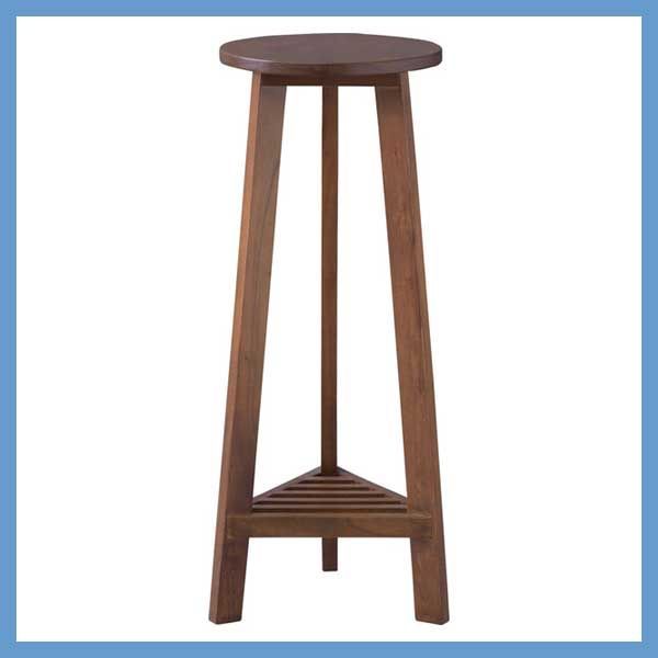 天然木 ミンディ のプランターベース 花台 Ｍサイズ W28×D28×H65cm No.922 ブラウン