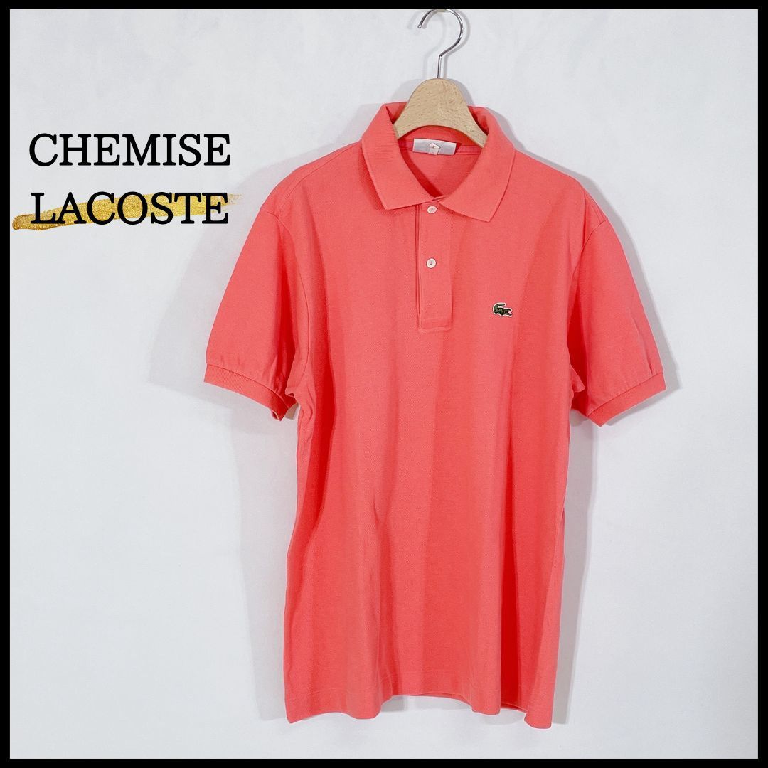 メンズ L-XL 5 CHEMISE LACOSTE トップス コーラル ポロシャツ 半袖 薄手 ワンポイント カジュアル シュミーズラコステ