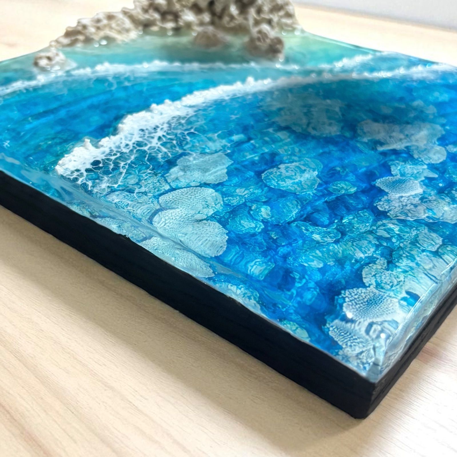 傾斜厚盛りボード ヤシの木 超立体 沖縄の海 レジンアートボード 美ら海 オーシャンアート N685 NEXPOTALLINN_EU