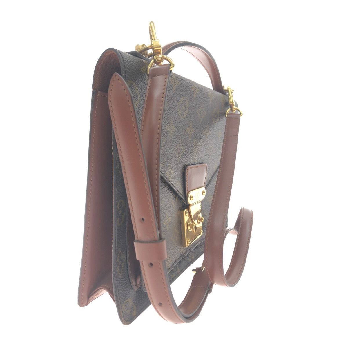 ルイヴィトン モンソー28 エピ 2way ハンドバッグ ショルダーバッグ 黒