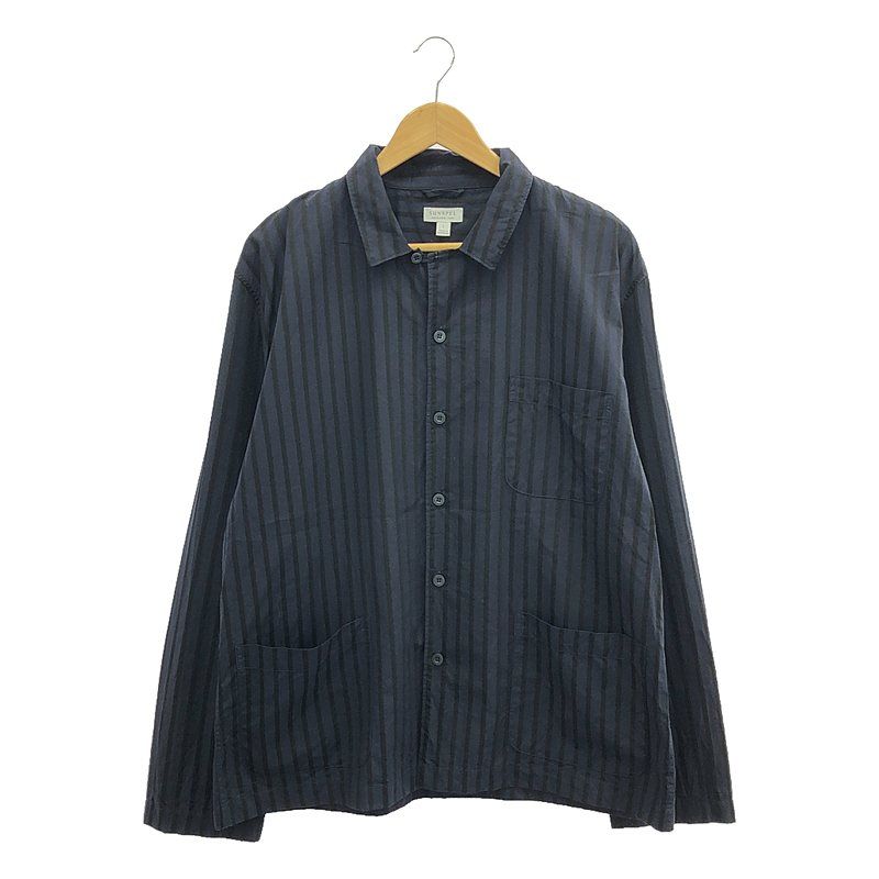 SUNSPEL / サンスペル | オープンカラー カバーオール シャツ ジャケット | L | ネイビー/ブラック | メンズ