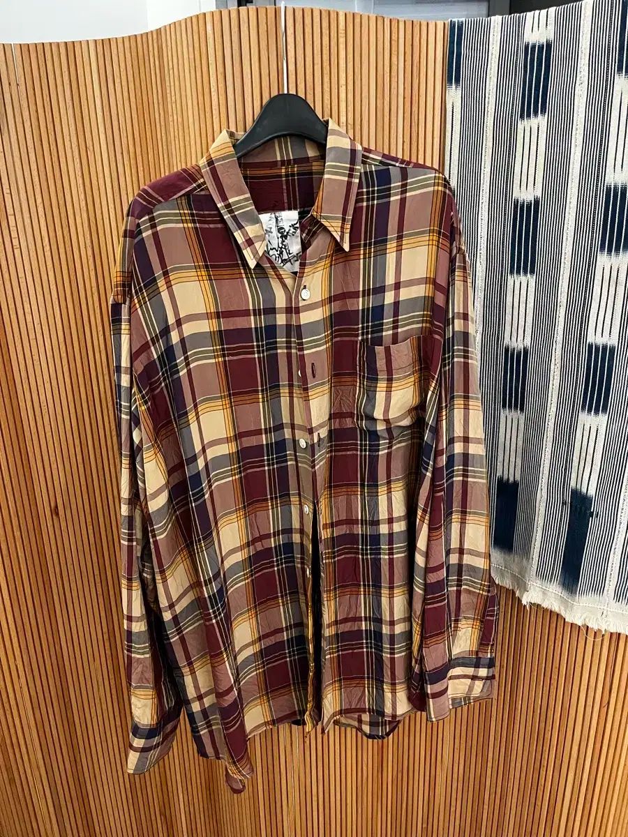 トップス i am dork big BD shirt navy white check I AM DORK