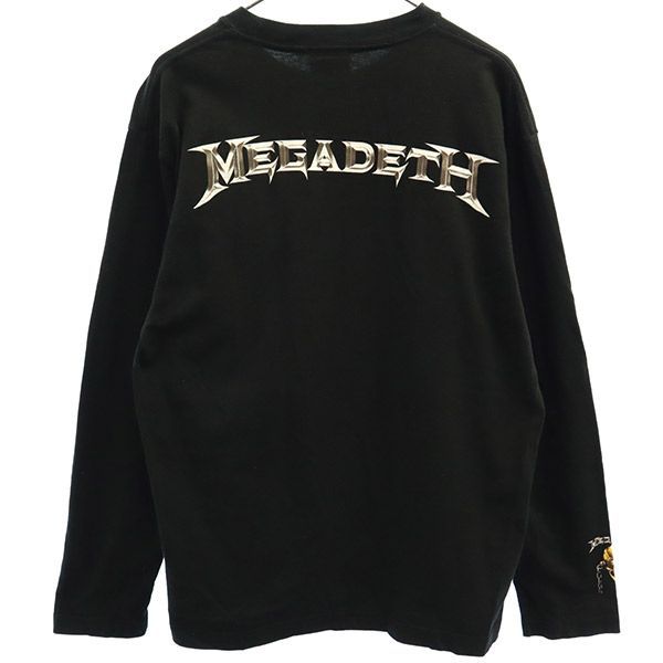 ショット MEGADETH プリント 長袖 Tシャツ M ブラック SHOOT ロング