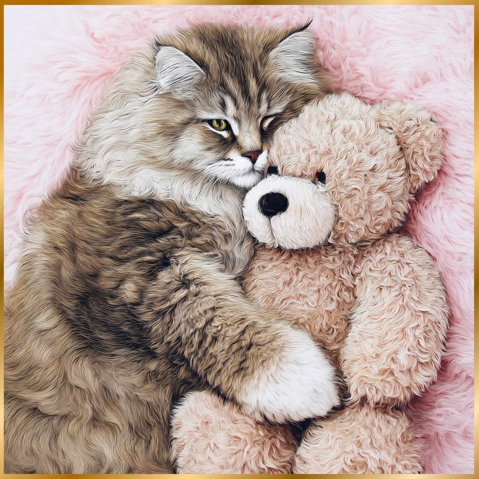 くまのぬいぐるみ - ノルウェージャンフォレストキャット メインクーン サイベリアン テディーベア teddy bear かわいい 癒し系 インテリアアート ペットロス うちの子 記念日 アートポスター 犬の絵 犬のイラスト ギフト プレゼント