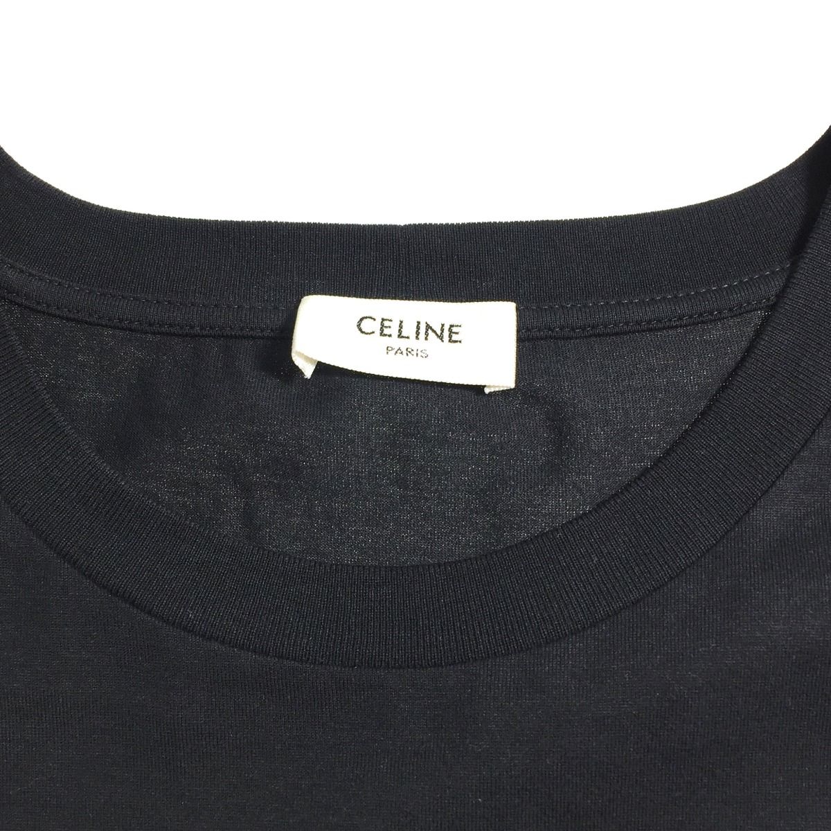 CELINE セリーヌ チェッカースタッズロゴ メンズ半袖Tシャツ SIZE M