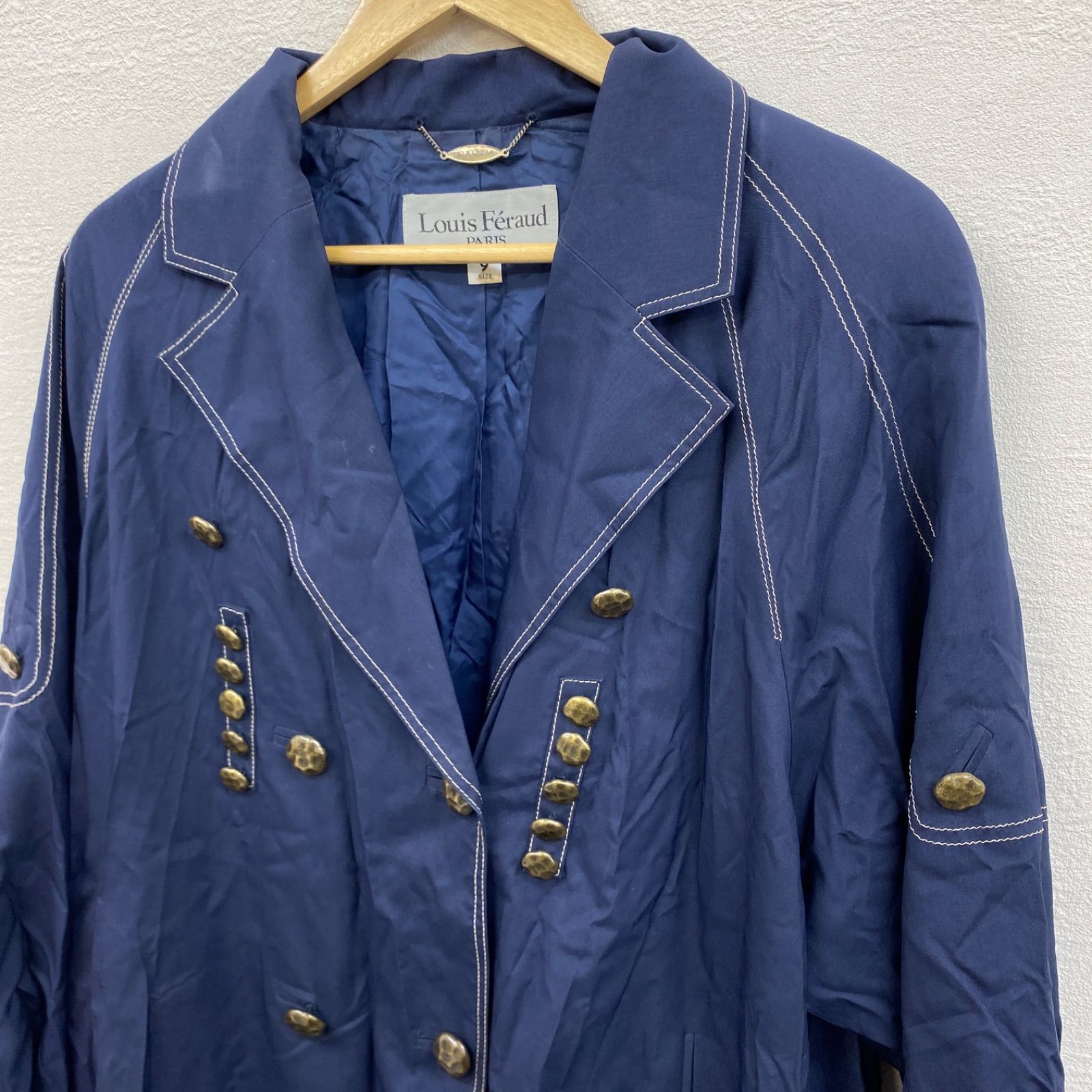 Louis Feraud ルイフェロー 薄手コート ネイビー サイズ9 - メルカリ