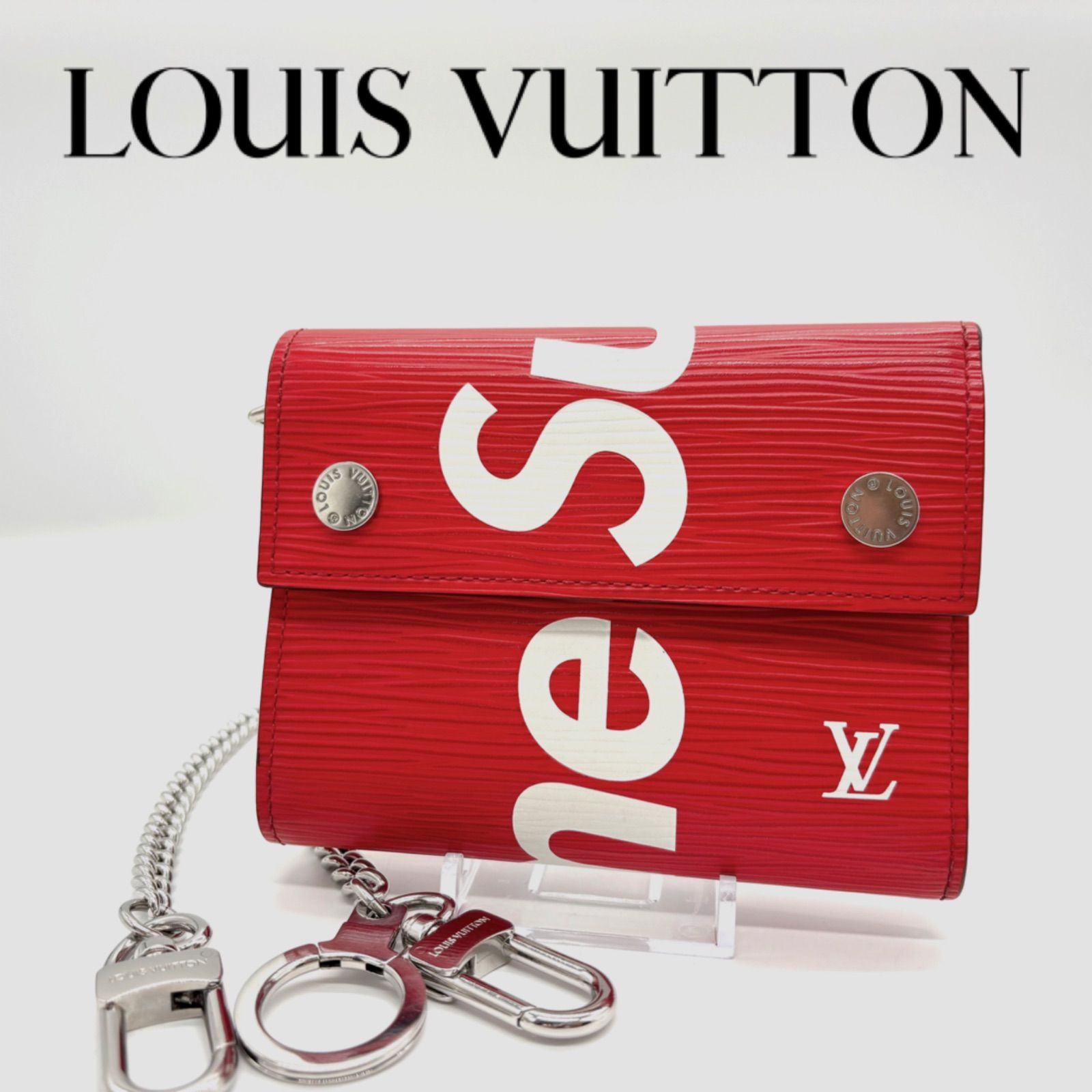 Supreme × Louis Vuitton Wallet チェーンウォレット M67755 SN1177 エピレザー レッドホワイト シュプリームコラボ 2017年 販売品
