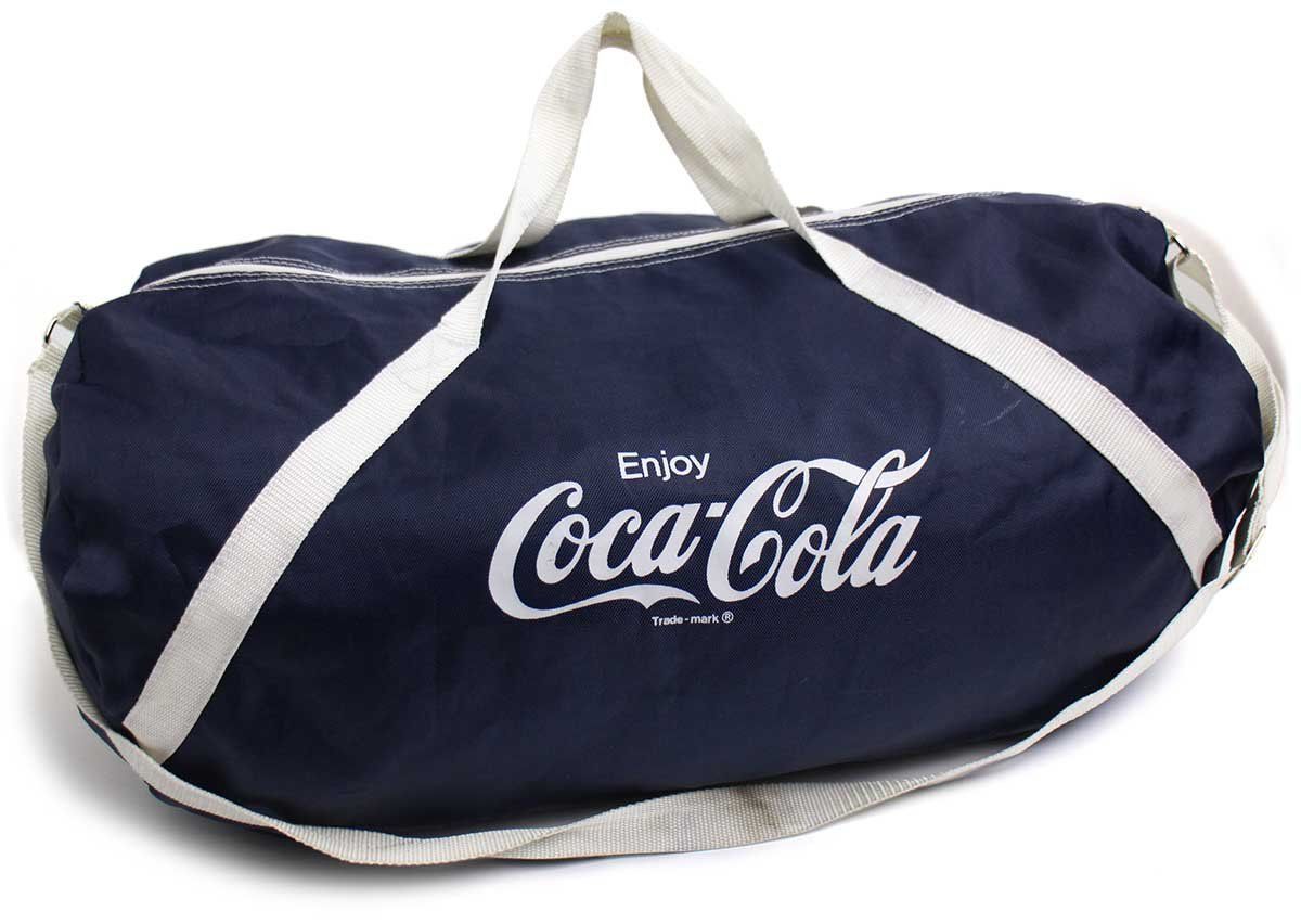 80s Enjoy Coca-Colaコカコーラ ロゴ ナイロン ダッフルバッグ 紺