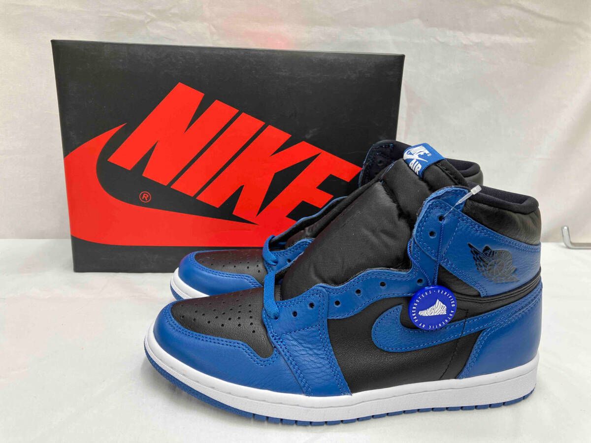 鑑定済　NIKE AIR JORDAN 1 RETRO ナイキ　エアージョーダン １　レトロ　HIGH OG ダークマリーンブルー　　箱あり