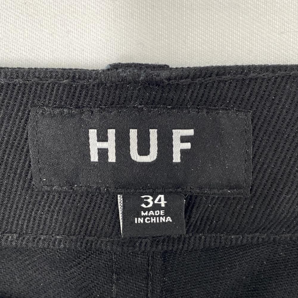 中古】HUF クラシックダブルニーショーツ サイズW34 ブラック