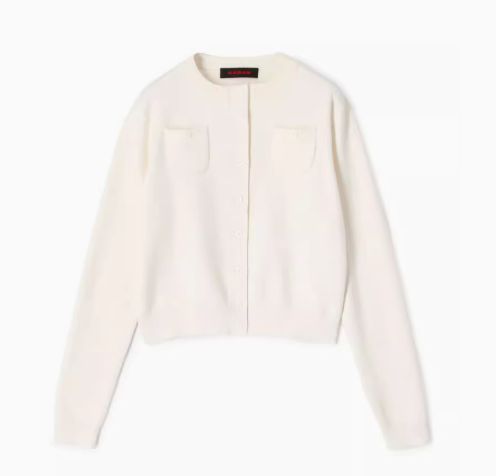 コットンカシミヤ クルーネックカーディガン