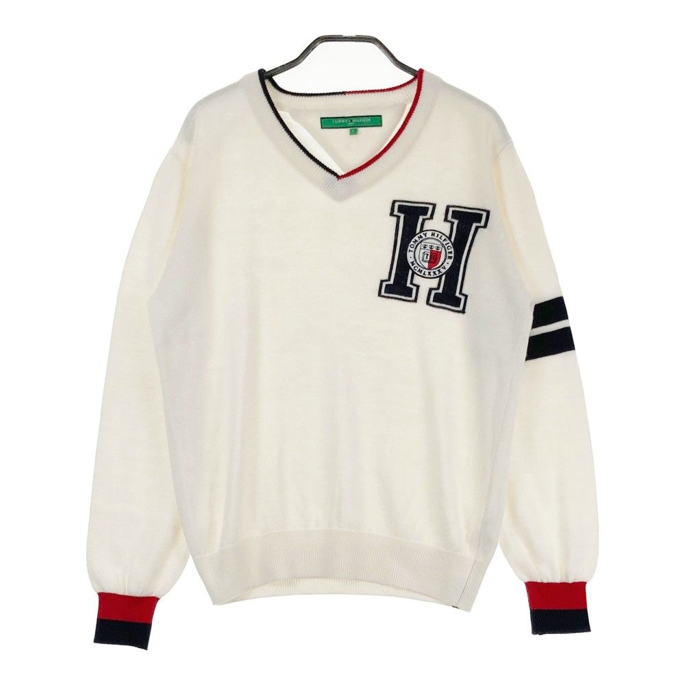 サイズ L TOMMY HILFIGER GOLF トミー ヒルフィガーゴルフ 長袖ニットセーター ホワイト系 240101434486 ゴルフウェア メンズ ストスト