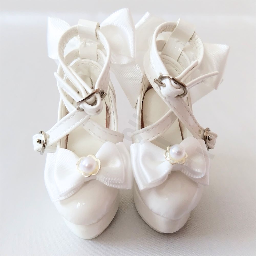 激安大特集。 1|4ドールシューズ 厚底靴 40㎝ 人形用 BJD MDD MSD 白色 ホワイト リボン ドルフィー スーパードルフィー 着せ替え 可愛い 球体関節人形 ドールシューズ ストラップシューズ ロリータ クラシカル レトロ ワンピース ♥ 送料無料 健康
