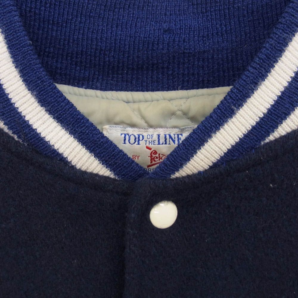 ヴィンテージ VINTAGE 70s FELCO Top Of The Line フェルコ LA Dodgers ドジャース スタジャン ジャケット ネイビー系 L KANDAIZUMI_COM