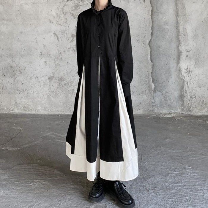  ワンピース レディース ロングワンピース ロング丈 レイヤード風 重ね着風 異素材 秋冬 体型カバー ゆったり せ 通勤 通学 シンプル おしゃれ 柔らかい 肌着 20代 30代 40代xkmilyx 138 DZ 20 エプロン キッズファッション小物