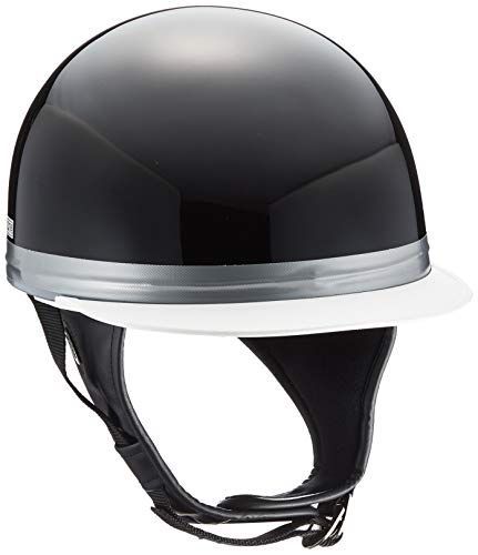 バイクパーツセンター Bike Parts Center ヘルメット ハーフ コルク半 三つボタン ブラック フリーサイズ 頭囲 57cm~60cm未満 701009