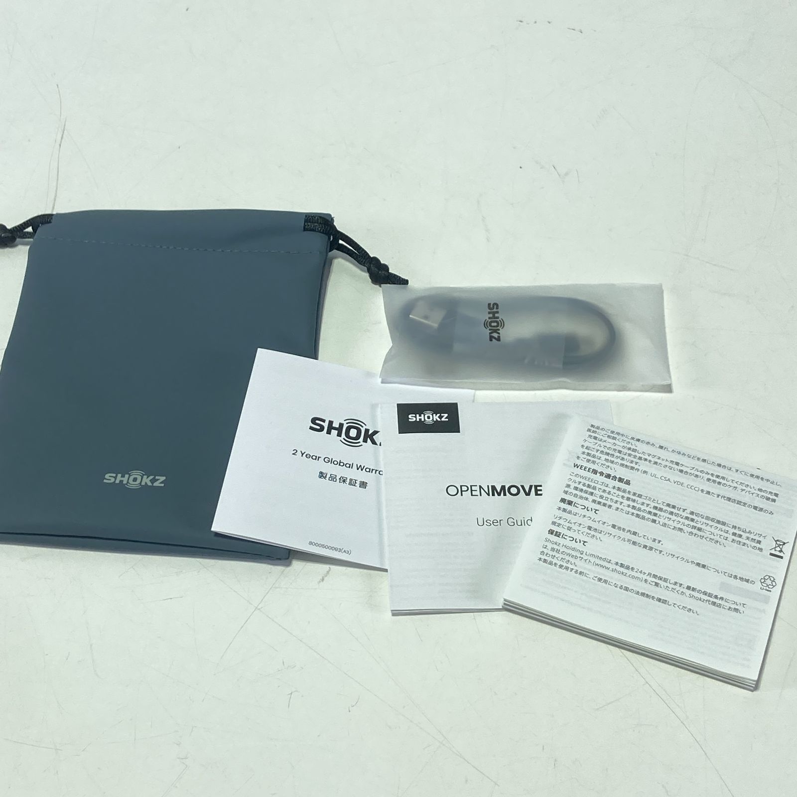 中古美品 SHOKZ ショックス OPEN MOVE 骨伝導イヤホン S661 Grey グレー 動作確認済