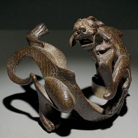 中国 ホビー・楽器・アート 宋汝窯双龍筆架 書道具 文房具 工芸品 美術