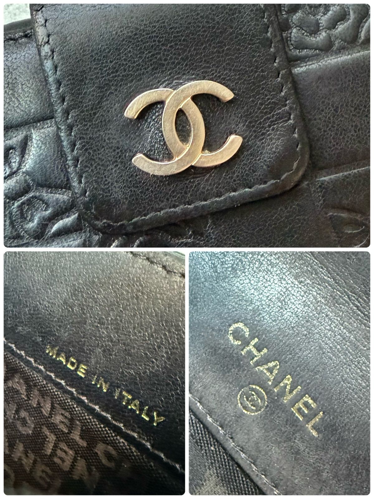 CHANEL シャネル 二つ折り財布 アイコンライン NO5 レザー ココマーク