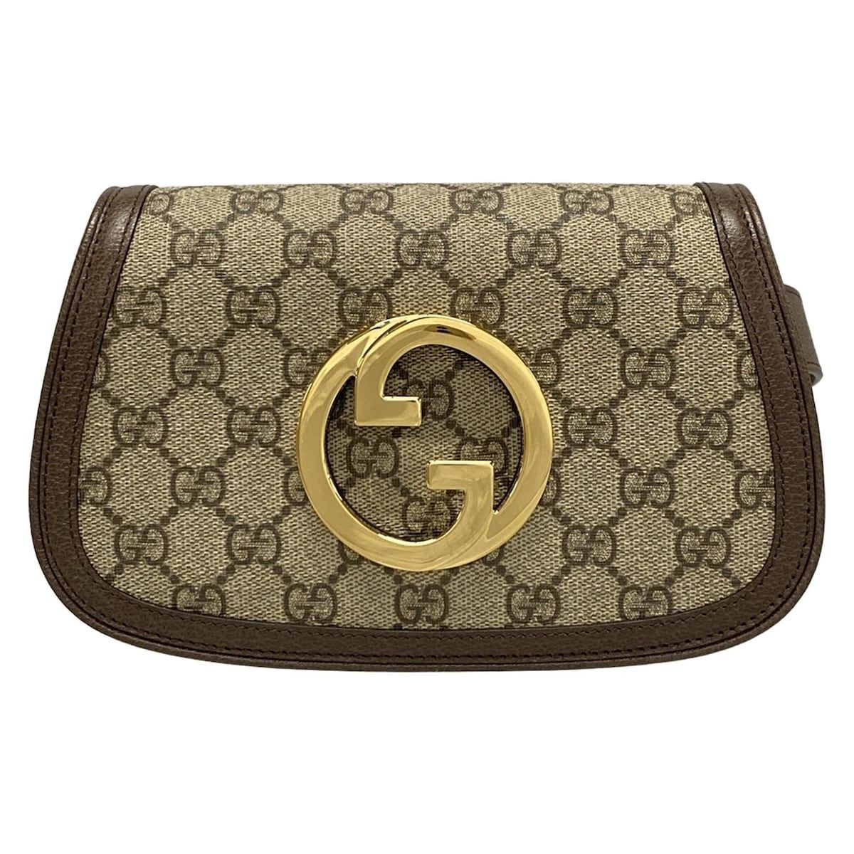 GUCCI グッチ ウエストポーチ インターロッキングG|GGプラス GGスプリーム 703807 ダークブラウン×ベージュ レザー