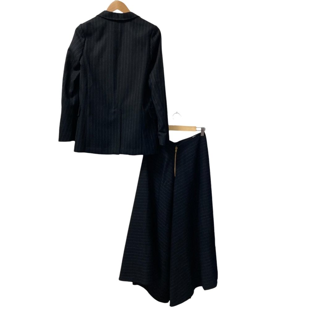 MADISON BLUE マディソンブルー ストライプ テーラードジャケット スカート セットアップ サイズ2 ブラック レディース 古着