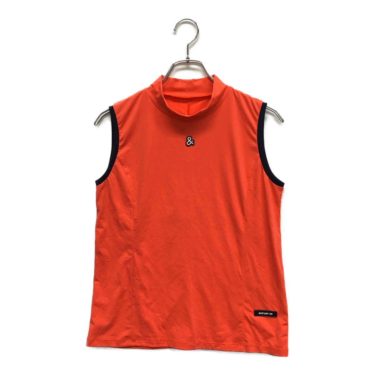 coco 未使用品 アンパスィ and per se レディース 半袖シャツ LL 赤 レッド モックネック ハイネック ストレッチ coco 未使用品 アンパスィ and per se レディース 半袖シャツ LL