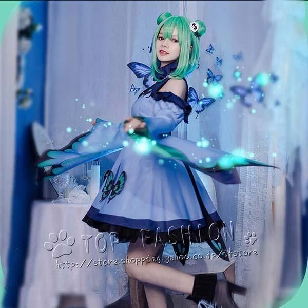 実物撮影 バーチャルYouTuber VTuber ホロライブ 潤羽るしあ コスプレ衣装 ウィッグ 靴 道具別売りり