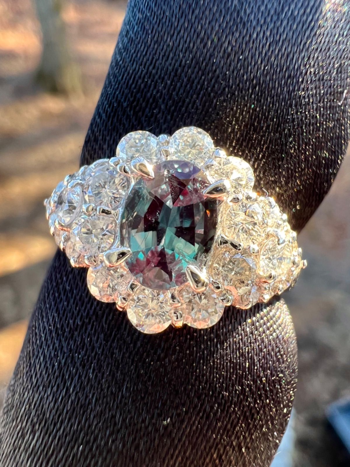 ブラジル産♪天然アレキサンドライトのフリーサイズリング ブラジル産天然アレキサンドライトのフリーサイズリング ブラジル産