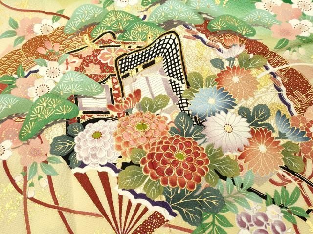 正絹絞り　手刺繍訪問着164cm 正絹絞り 手刺繍訪問着164cm 特選 訪問着 着物 中古 正絹 袷 フォーマル 千