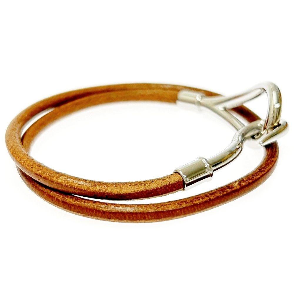 中古】【箱付き】 HERMES エルメス メタル レザー ジャンボ 2連