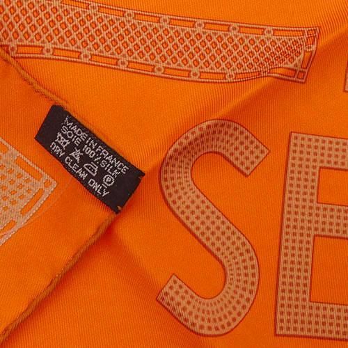 エルメス スカーフ シルク カレ45 ミニスカーフ セリエ オレンジ ...