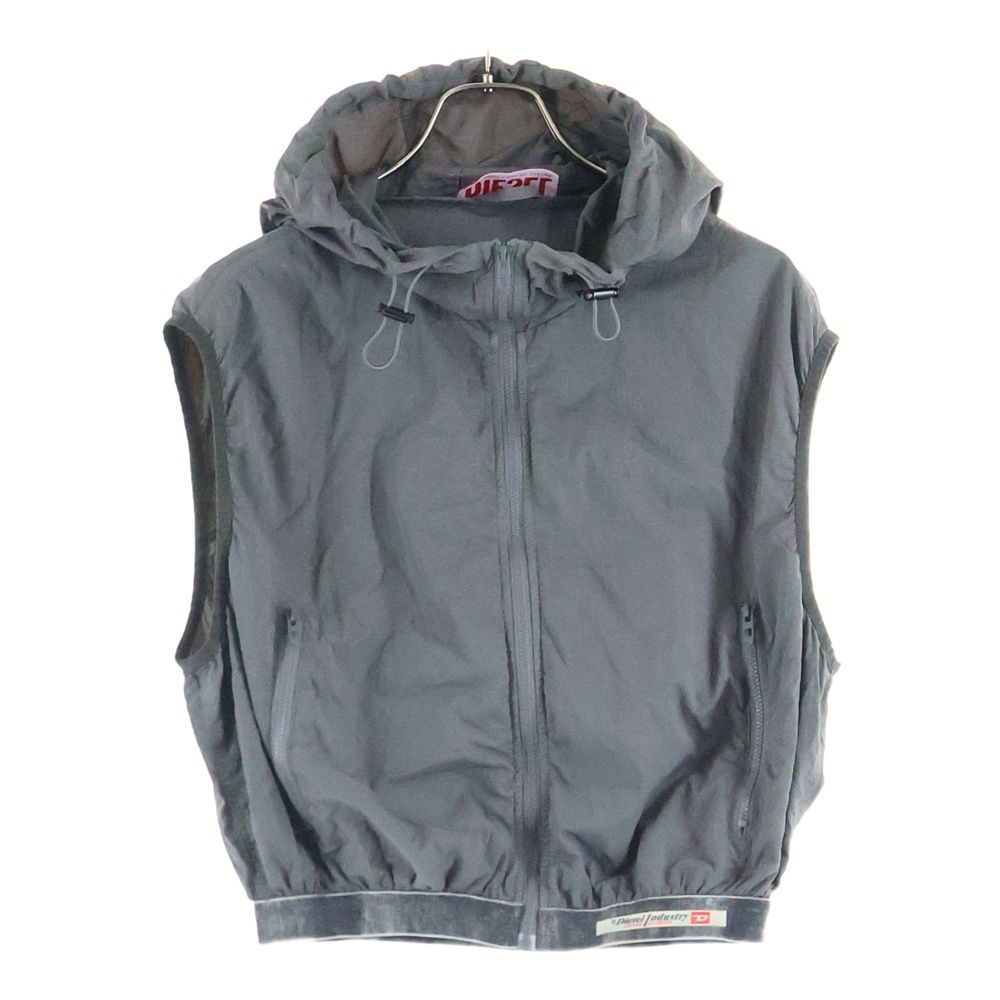 DIESEL ディーゼル G-RANTノースリーブフロントジップアップ フーディーベスト グレー A15335 レディース