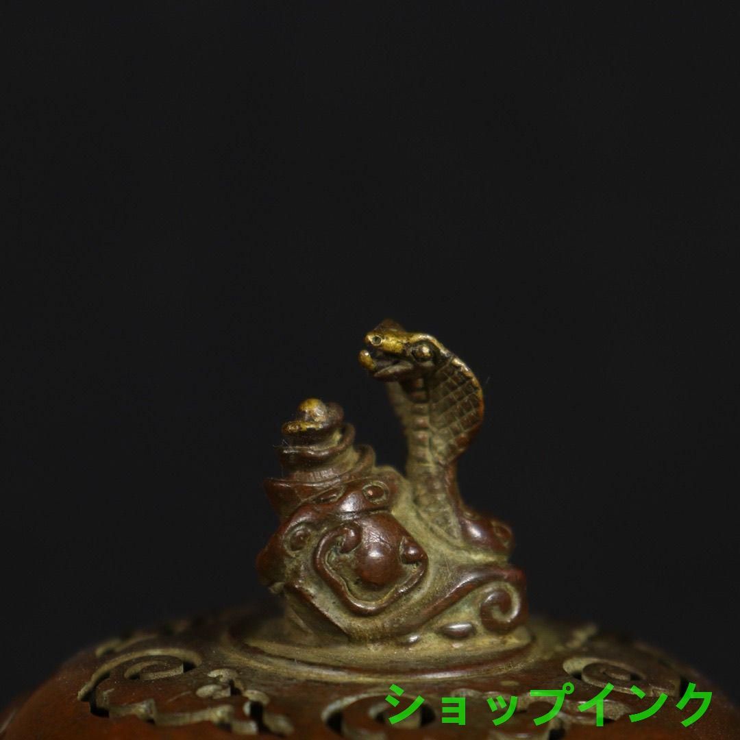 銅器 香炉 干支蛇薫香炉 十二支炉 刻蔵八宝炉 仏具 装飾品 工芸品 置物 銅 細工 干支蛇薫香炉 十二支炉 刻蔵八宝炉 香道具 装飾品 工芸