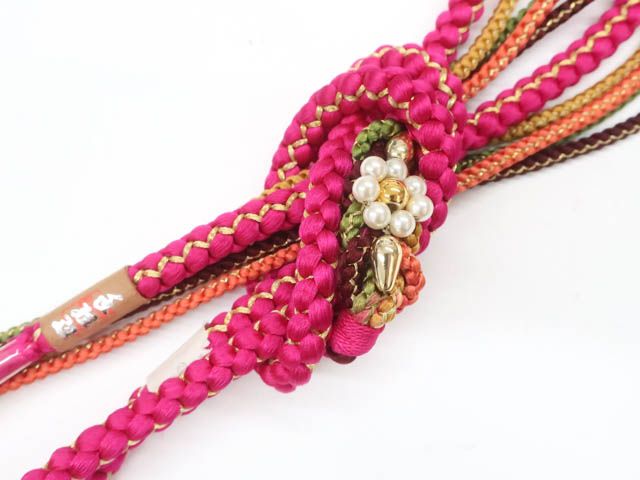 【一輝堂】リサイクル着物 和装小物 帯締め 帯揚げ セット 帯締 帯揚 振袖 丸組 金糸 飾り付 25w09-11277