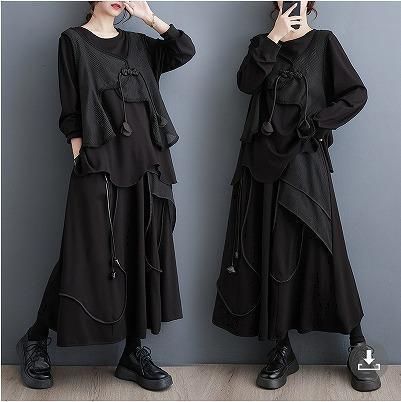 ツーピース トップススカートセット レトロ 個性的 大人 モード リリーオブバリー Lily of Valley トップス スカート 上品