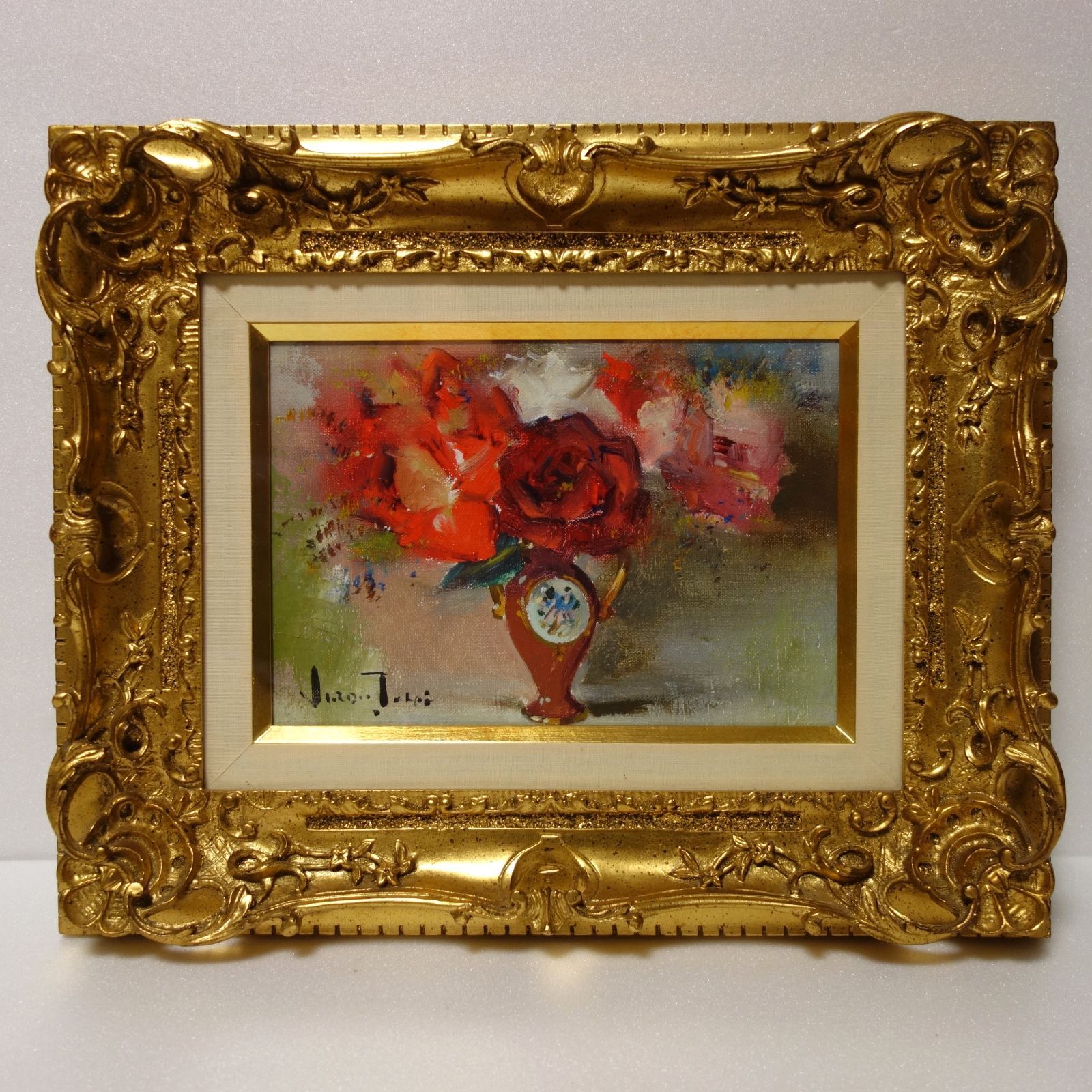 原画】守井 重三 「薔薇」 油彩画 - メルカリ