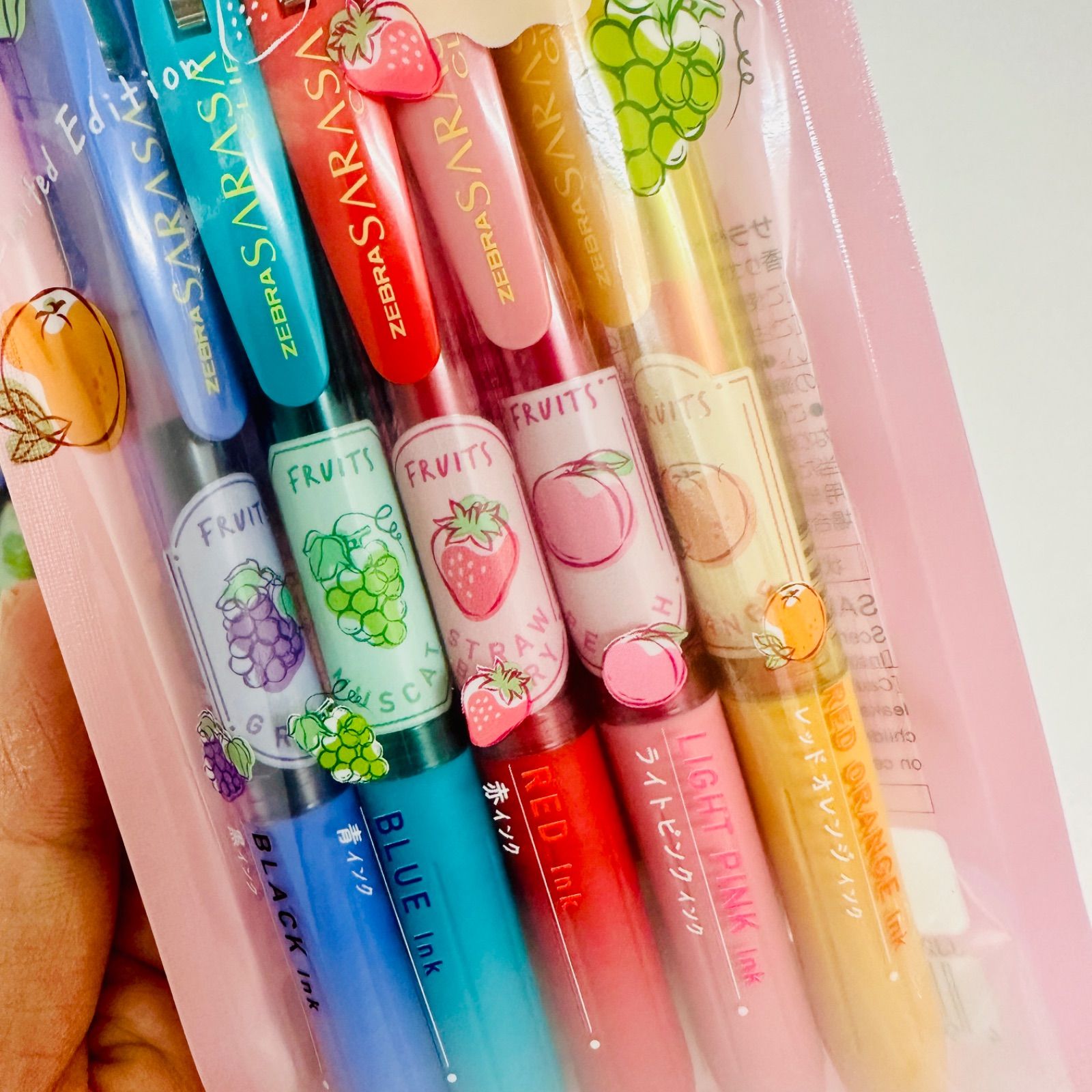 ZEBRA SARASA 限定フルーツ柄】香りつきジェルボールペン 5色セット×2