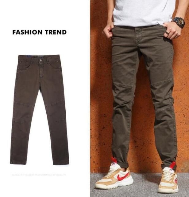 新品お洒落 チノパンツメンズ　チノパン　ストレッチパンツ　伸縮 スキニーパンツ カジュアルパンツ　ズボン スリムｗ28-ｗ38 コーヒー