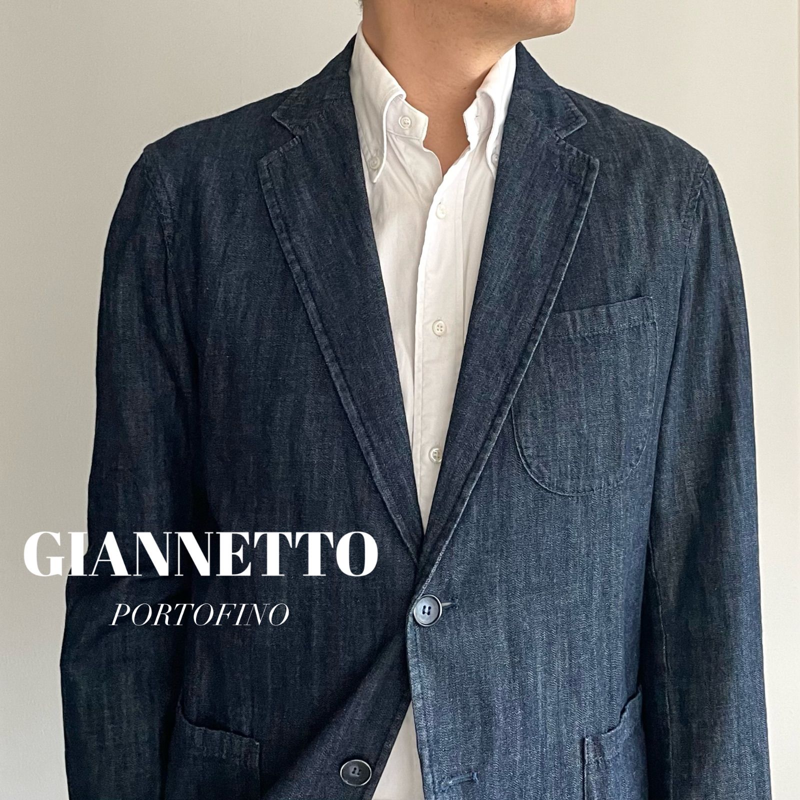 GIANNETTO / 2ボタン　3パッチポケット　デニム　シャツジャケット