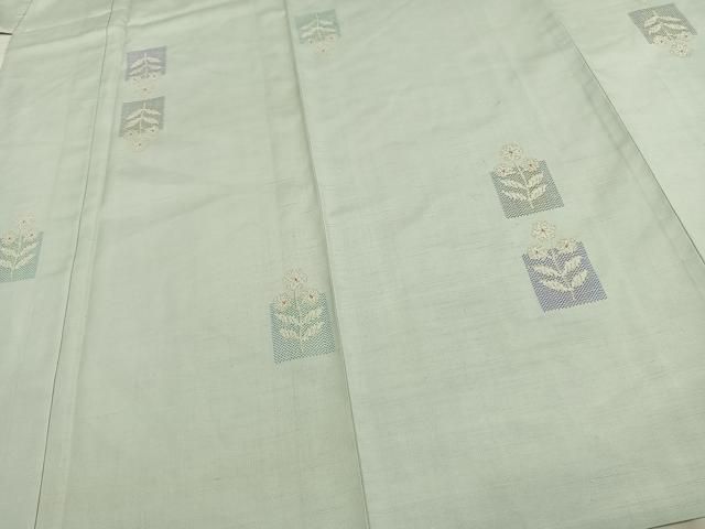 平和屋着物▽上質な紬　単衣　色紙草花文　正絹　逸品　未使用　AAAV2823fy 平和屋着物▽上質な紬 単衣 色紙草花文 正絹 逸品 未使用 AAAV2823fy