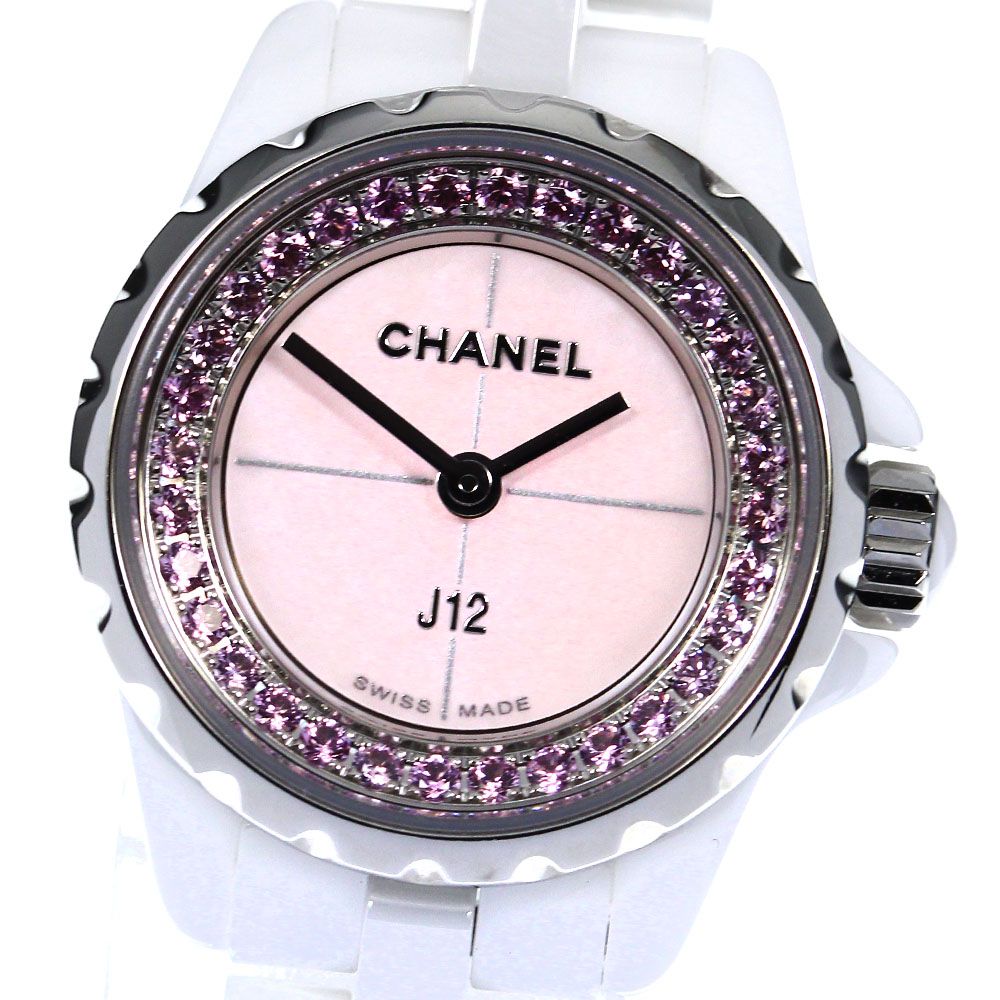 シャネル CHANEL H5512 J12 XS 1200本限定 ピンクサファイア 白セラミック クォーツ レディース良品_703603 - メルカリ